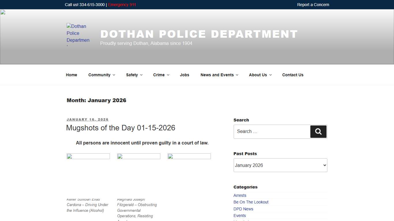 January 2026 – Dothan Police Department